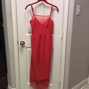 TOBI Orange crepe midi dress. Size L